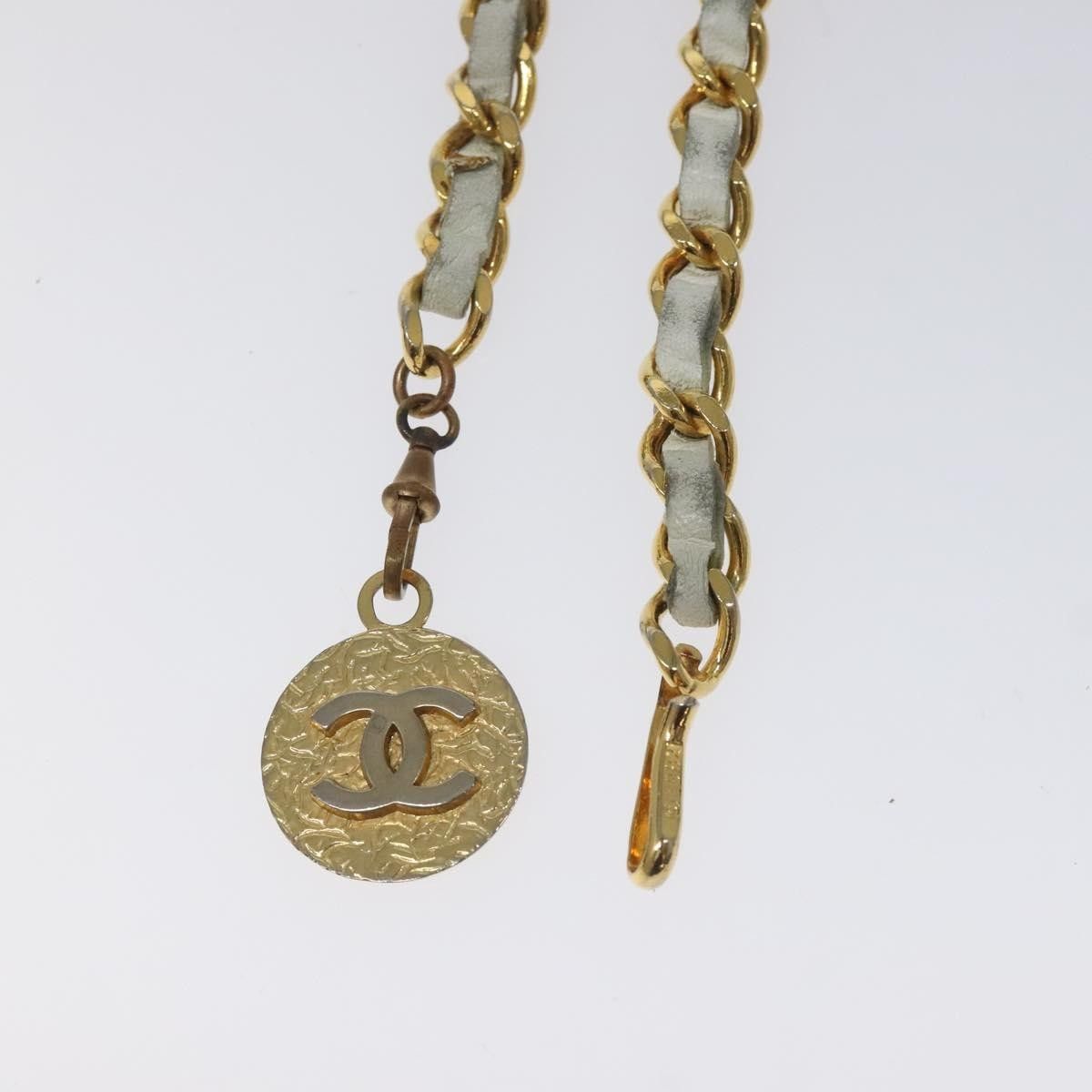 Chanel Chanel Vintage Logo Chain Belt Metal and Leather Size ONE SIZE - 4 Thumbnail