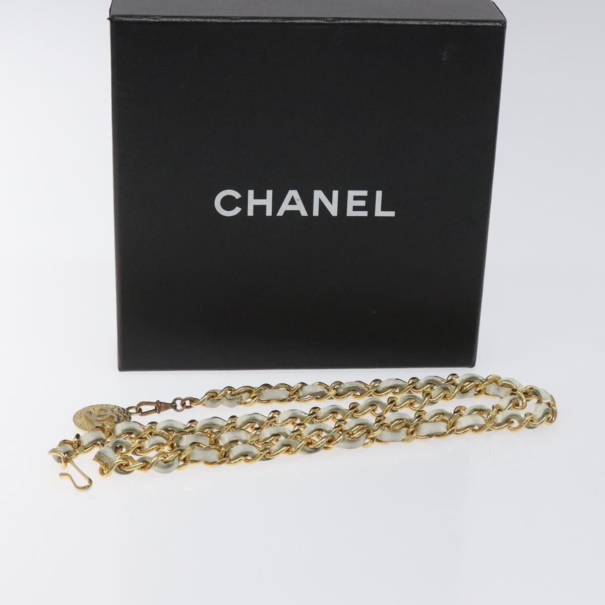 Chanel Chanel Vintage Logo Chain Belt Metal and Leather Size ONE SIZE - 9 Thumbnail