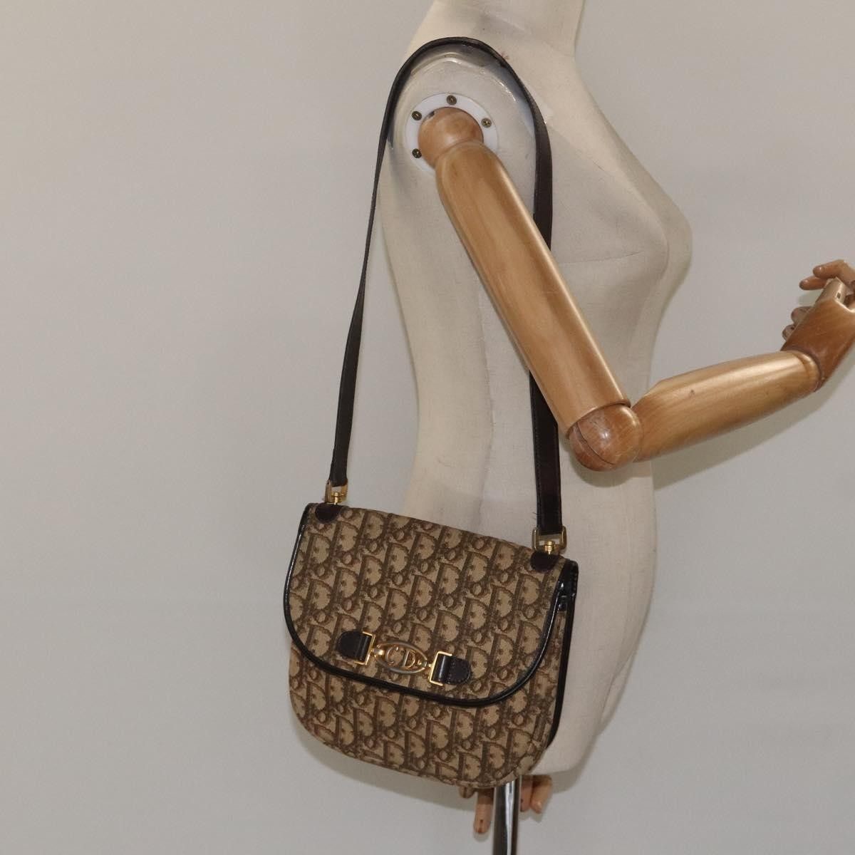 Dior Christian Dior Vintage Trotter Flap Shoulder Bag Canvas Size ONE SIZE - 13 Thumbnail