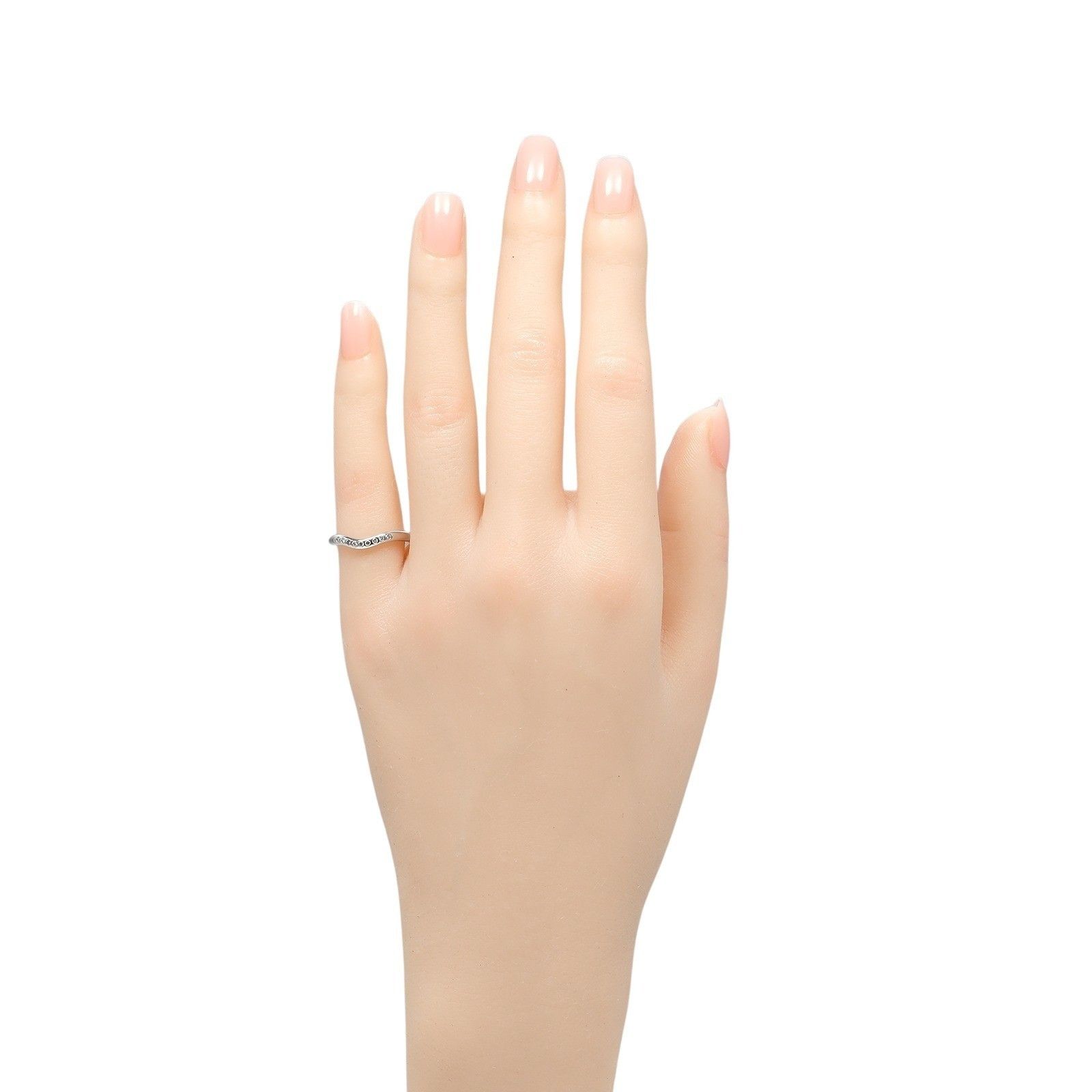 Tiffany & Co. Tiffany & Co. Elsa Peretti Curved Wedding Band Ring Platinum with Diamonds Size ONE SIZE - 9 Thumbnail