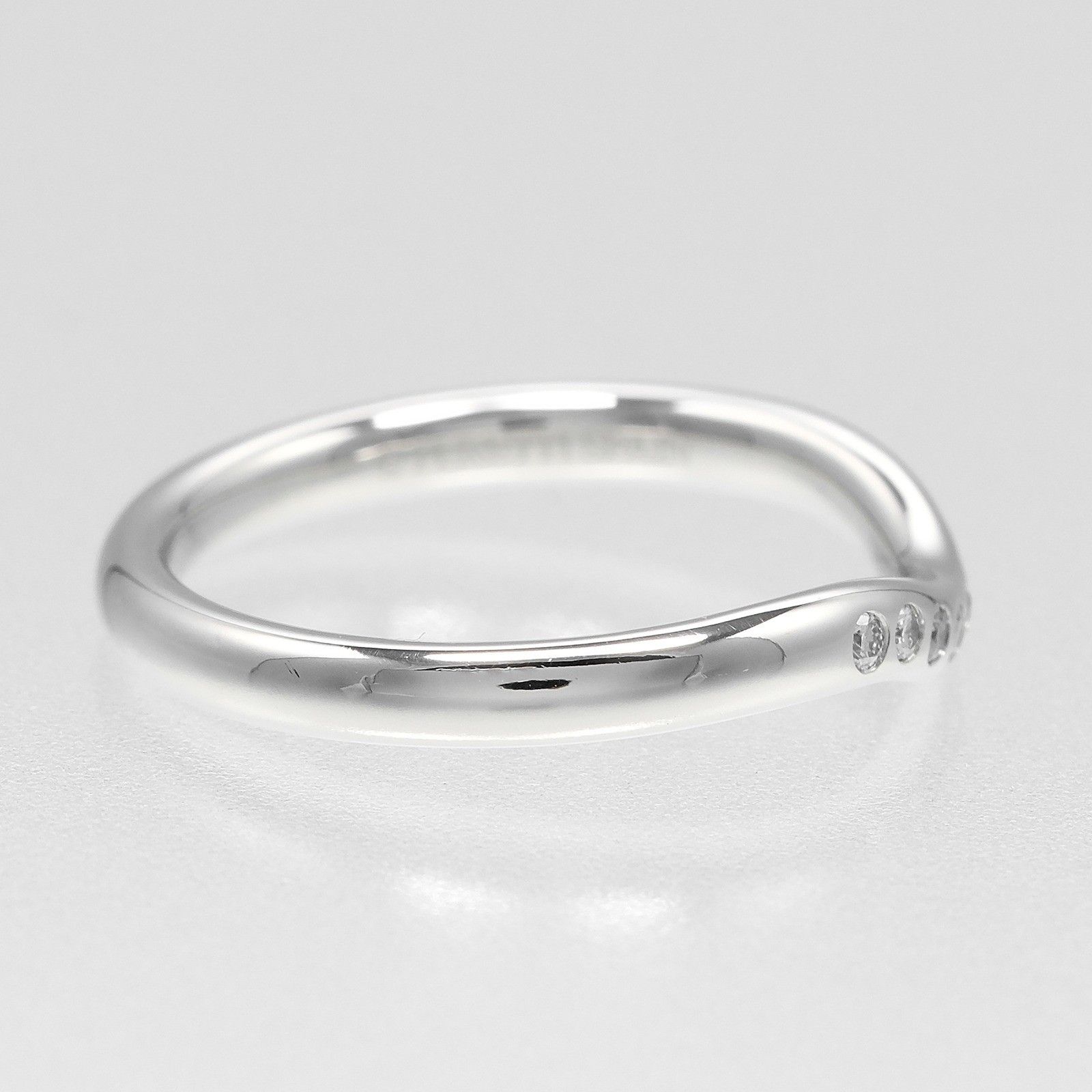 Tiffany & Co. Tiffany & Co. Elsa Peretti Curved Wedding Band Ring Platinum with Diamonds Size ONE SIZE - 4 Thumbnail