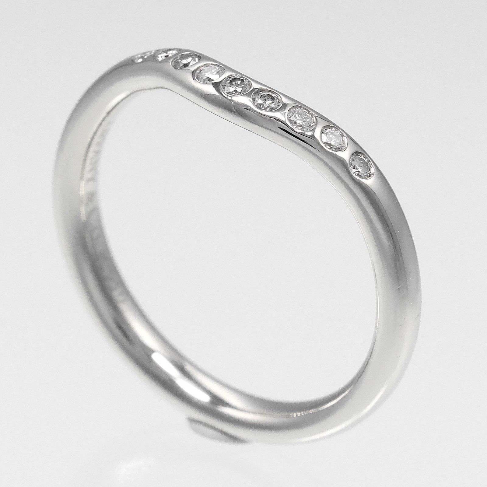Tiffany & Co. Tiffany & Co. Elsa Peretti Curved Wedding Band Ring Platinum with Diamonds Size ONE SIZE - 2 Thumbnail