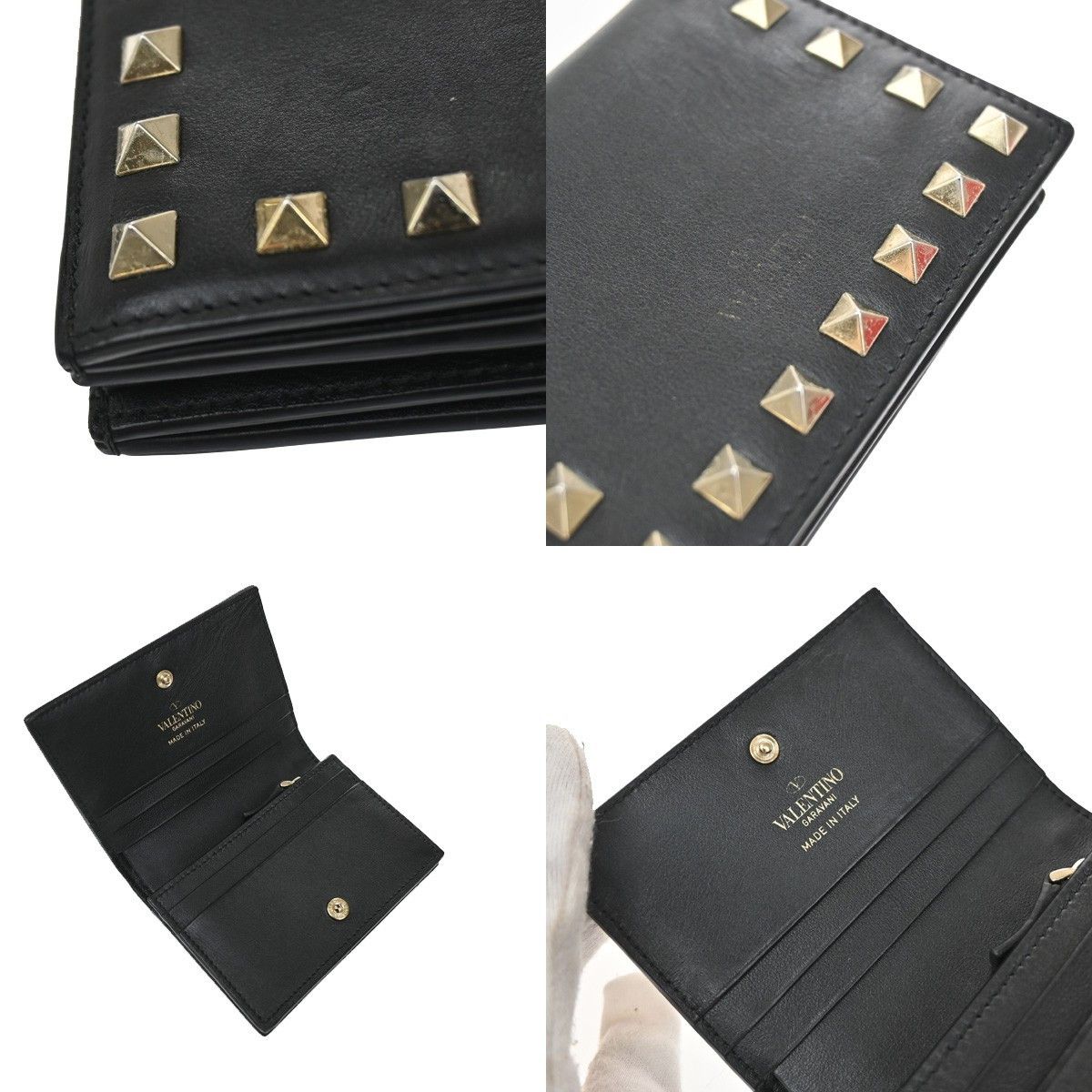 Valentino Valentino Garavani Rockstud Flap Card Case Leather Size ONE SIZE - 5 Thumbnail
