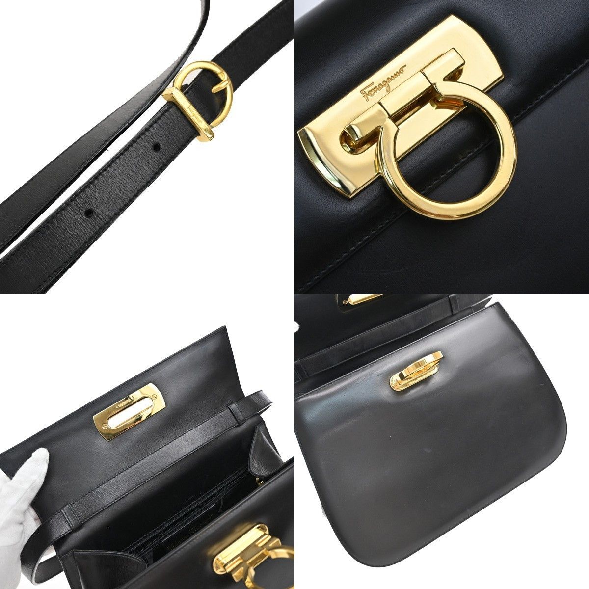Salvatore Ferragamo Salvatore Ferragamo Gancini Shoulder Bag Leather Size ONE SIZE - 9 Thumbnail