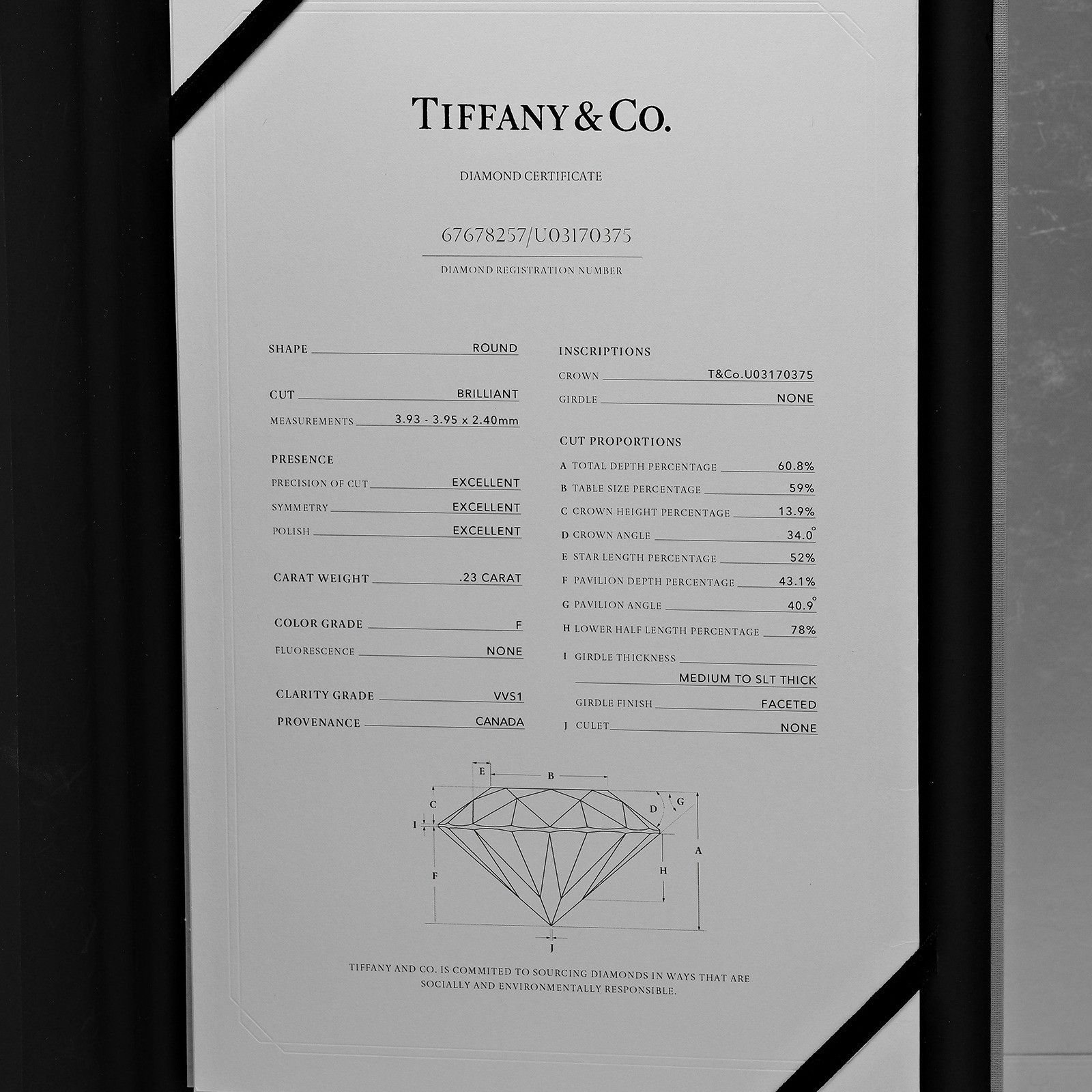 Tiffany & Co. Tiffany & Co. Harmony Solitaire Ring Platinum with RBC Diamond Size ONE SIZE - 9 Thumbnail