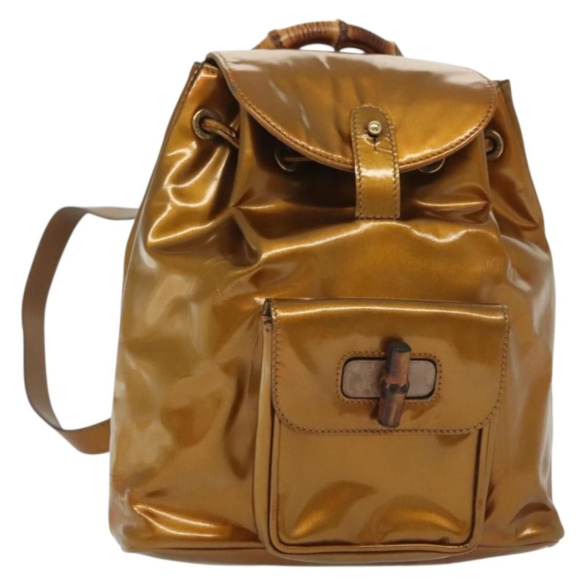 Gucci Gucci Vintage Bamboo Backpack Patent Size ONE SIZE - 17 Thumbnail