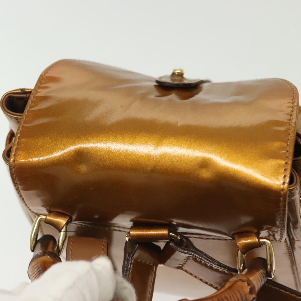 Gucci Gucci Vintage Bamboo Backpack Patent Size ONE SIZE - 13 Thumbnail