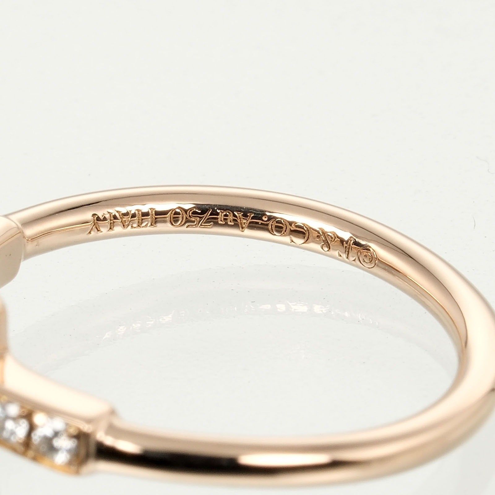 Tiffany & Co. Tiffany & Co. T Wire Ring 18K Rose Gold with Diamonds Size ONE SIZE - 5 Thumbnail