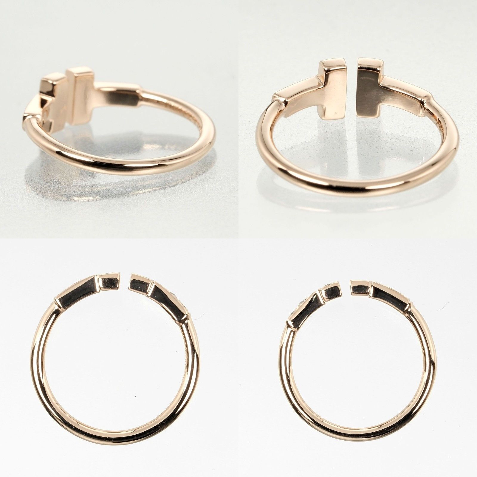 Tiffany & Co. Tiffany & Co. T Wire Ring 18K Rose Gold with Diamonds Size ONE SIZE - 6 Thumbnail