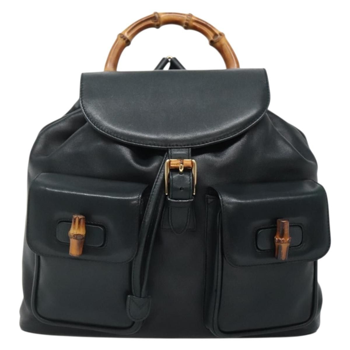 Gucci Gucci Vintage Bamboo Backpack Leather Size ONE SIZE - 22 Thumbnail