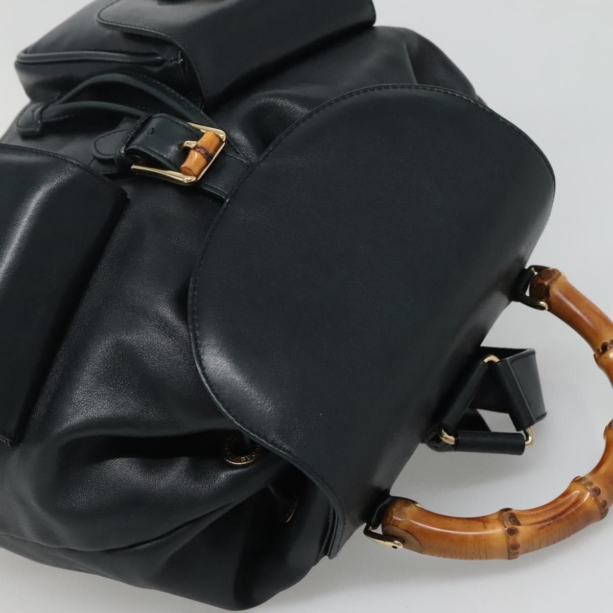 Gucci Gucci Vintage Bamboo Backpack Leather Size ONE SIZE - 16 Thumbnail