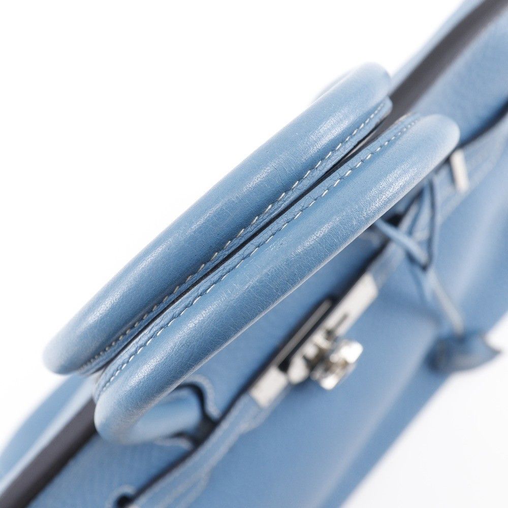 Hermes Hermes Birkin Handbag Blue Clemence with Palladium Hardware Size ONE SIZE - 6 Thumbnail