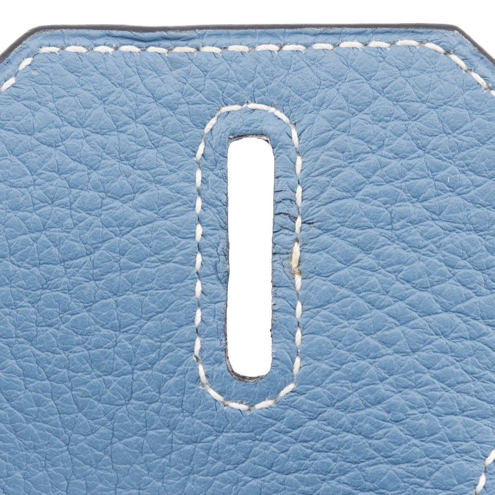 Hermes Hermes Birkin Handbag Blue Clemence with Palladium Hardware Size ONE SIZE - 10 Thumbnail
