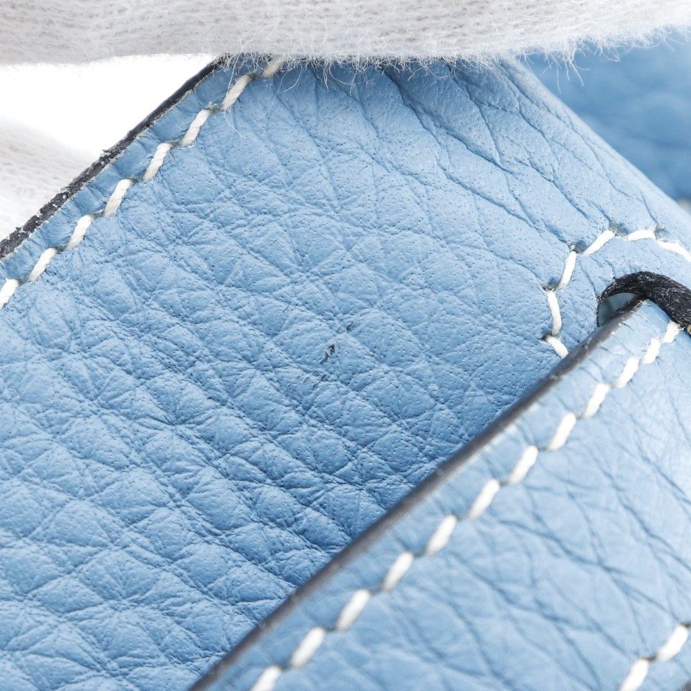 Hermes Hermes Birkin Handbag Blue Clemence with Palladium Hardware Size ONE SIZE - 11 Thumbnail
