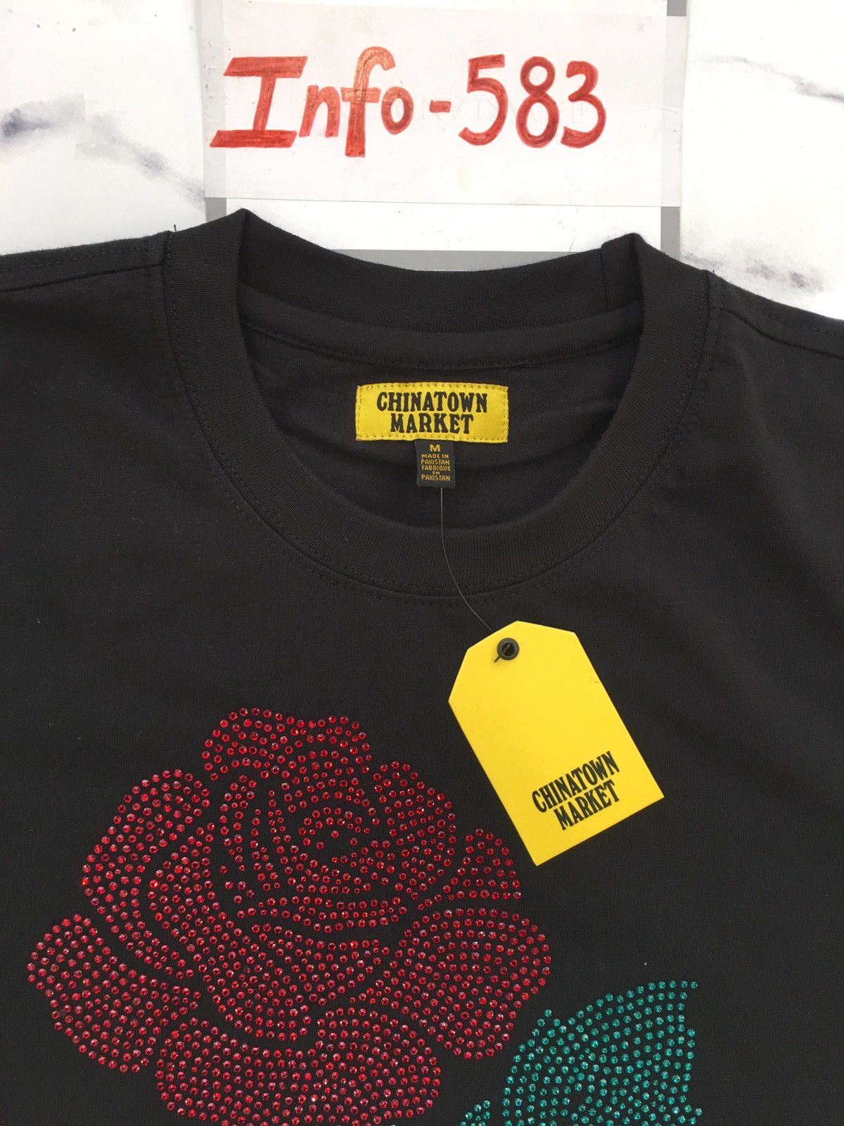 Market Chinatown Market Thank You Rhinestone Tee Size US M / EU 48-50 / 2 - 3 Thumbnail