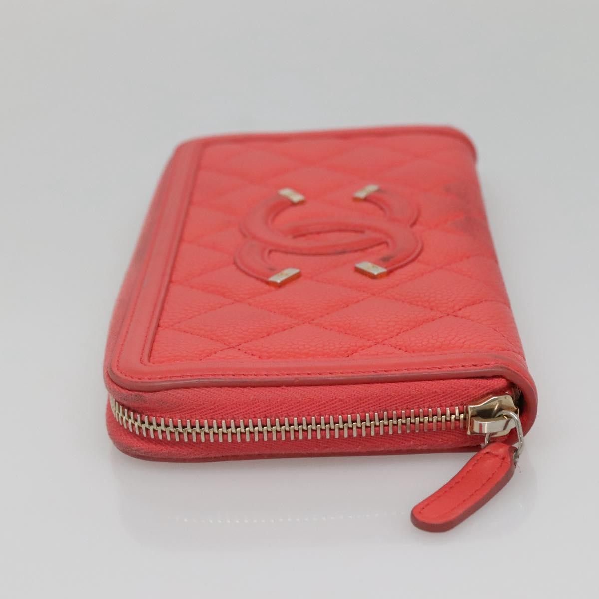 Chanel Chanel Filigree Zip Around Wallet Quilted Caviar Size ONE SIZE - 3 Thumbnail