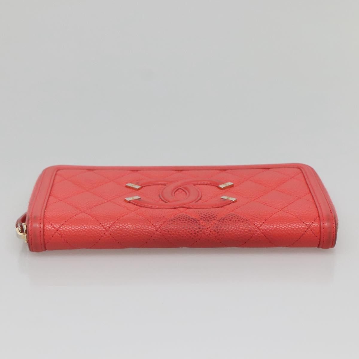 Chanel Chanel Filigree Zip Around Wallet Quilted Caviar Size ONE SIZE - 21 Thumbnail