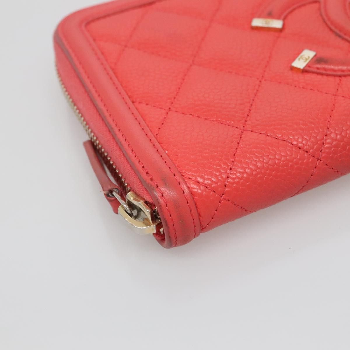 Chanel Chanel Filigree Zip Around Wallet Quilted Caviar Size ONE SIZE - 10 Thumbnail