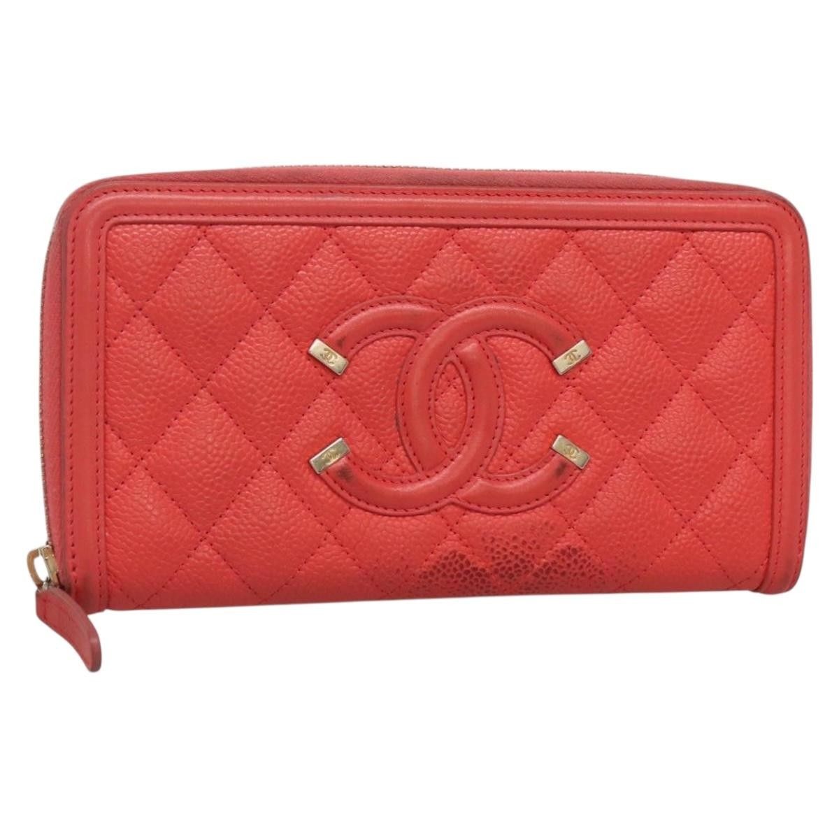 Chanel Chanel Filigree Zip Around Wallet Quilted Caviar Size ONE SIZE - 20 Thumbnail