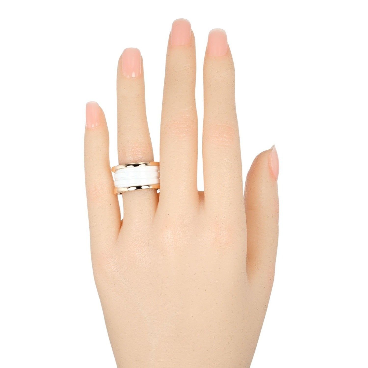 Bvlgari Bvlgari B.Zero1 Four Band Ring 18K Rose Gold and Ceramic Size ONE SIZE - 10 Thumbnail