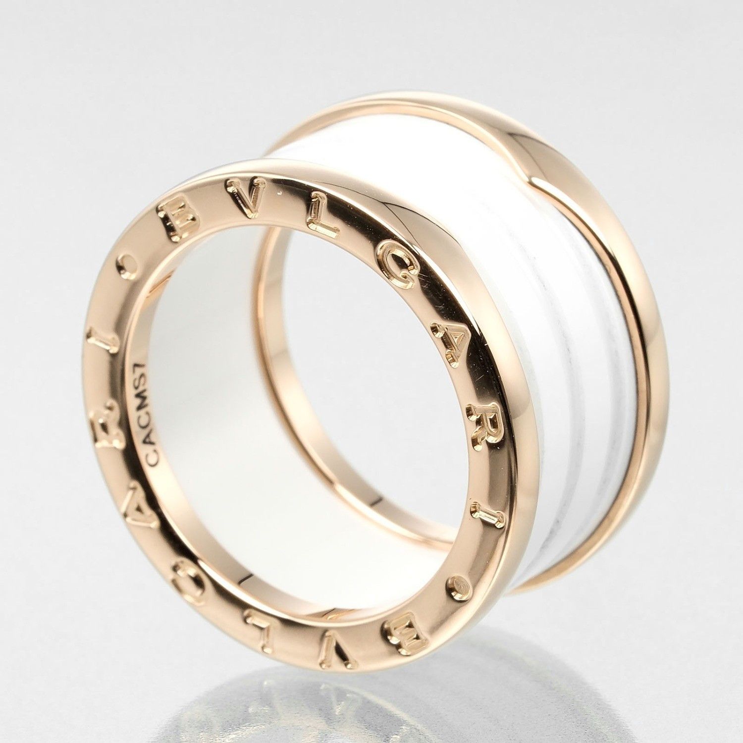 Bvlgari Bvlgari B.Zero1 Four Band Ring 18K Rose Gold and Ceramic Size ONE SIZE - 2 Thumbnail