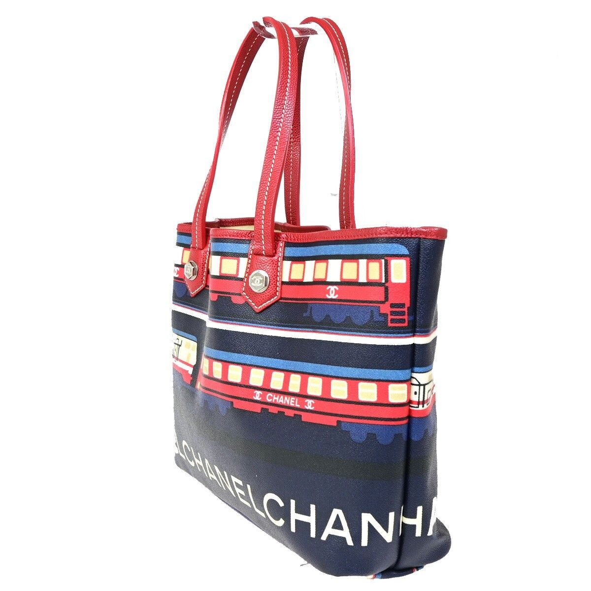 Chanel Chanel Le Train Tote Printed Coated Canvas Size ONE SIZE - 4 Thumbnail