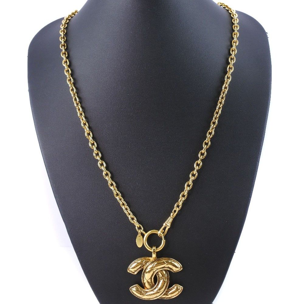 Chanel Chanel Vintage Quilted CC Pendant Necklace Metal Size ONE SIZE - 6 Thumbnail