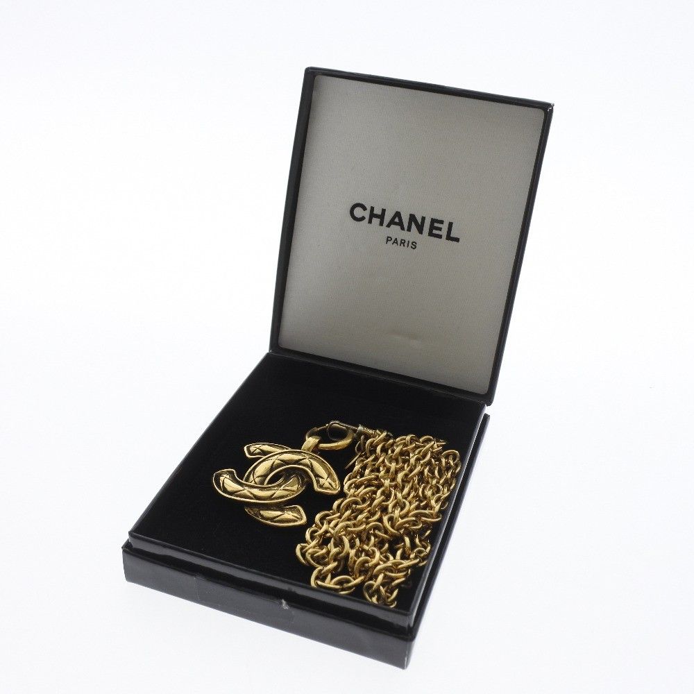 Chanel Chanel Vintage Quilted CC Pendant Necklace Metal Size ONE SIZE - 6 Thumbnail