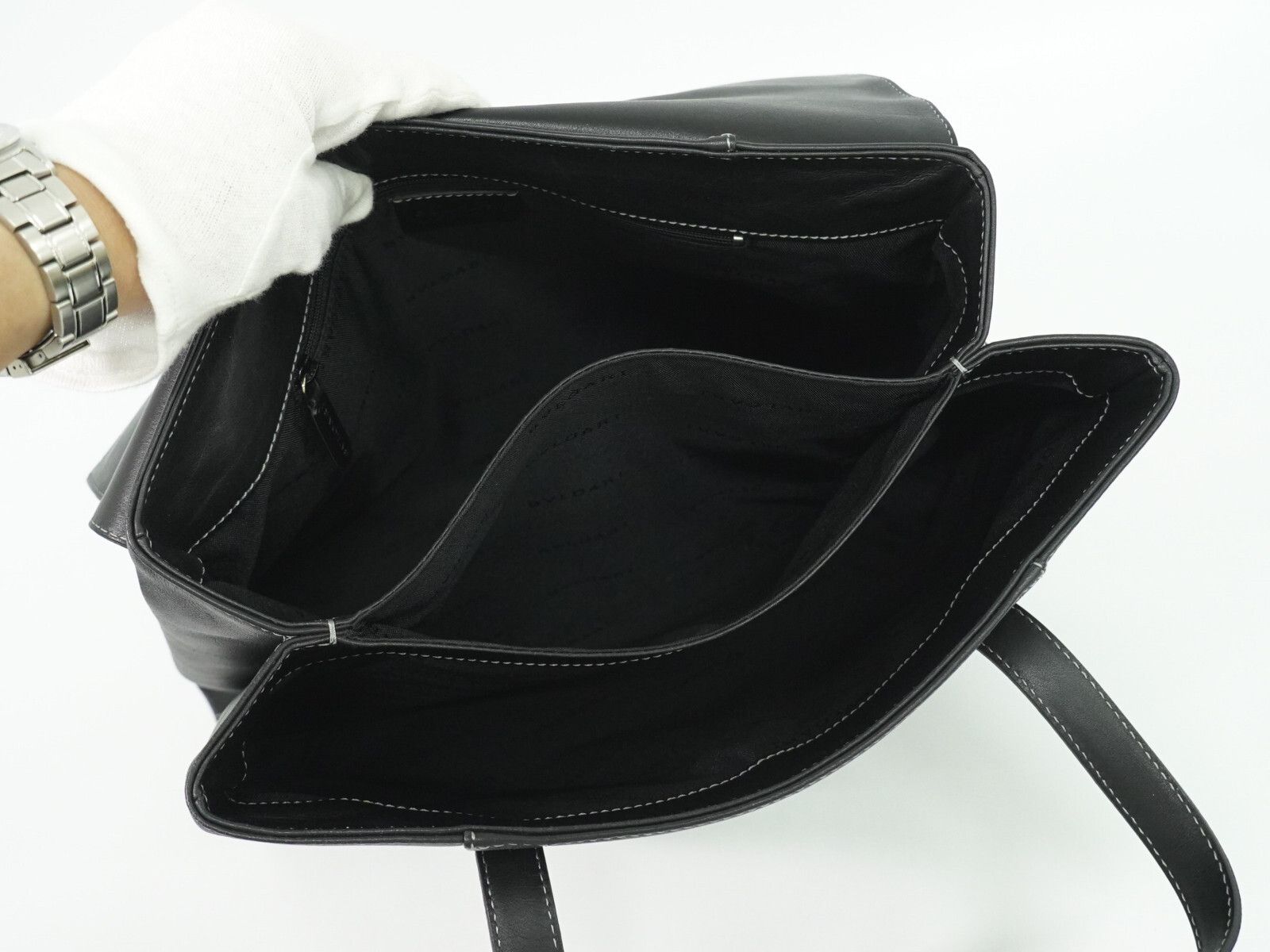 Bvlgari Bvlgari Embellished Logo Tote Bag Leather Size ONE SIZE - 3 Thumbnail