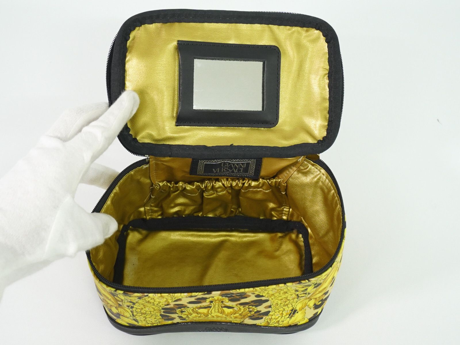 Versace Versace Vanity Hand Bag Canvas and Leather Size ONE SIZE - 3 Thumbnail