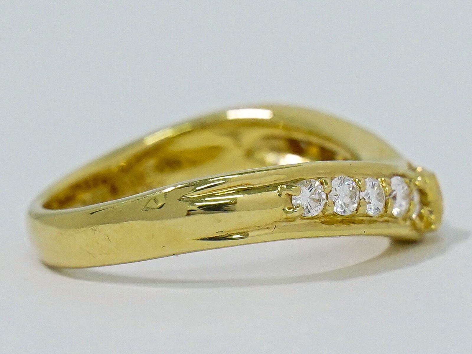Celine Celine Macadam Logo Ring Yellow Gold with Diamonds Size ONE SIZE - 4 Thumbnail