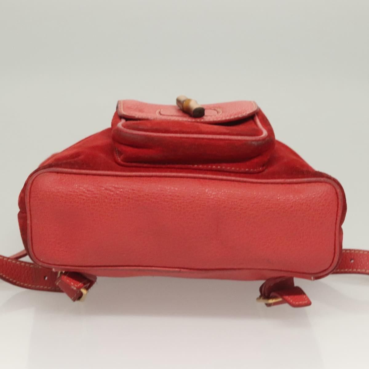 Gucci Gucci Vintage Bamboo Backpack Suede Size ONE SIZE - 13 Thumbnail