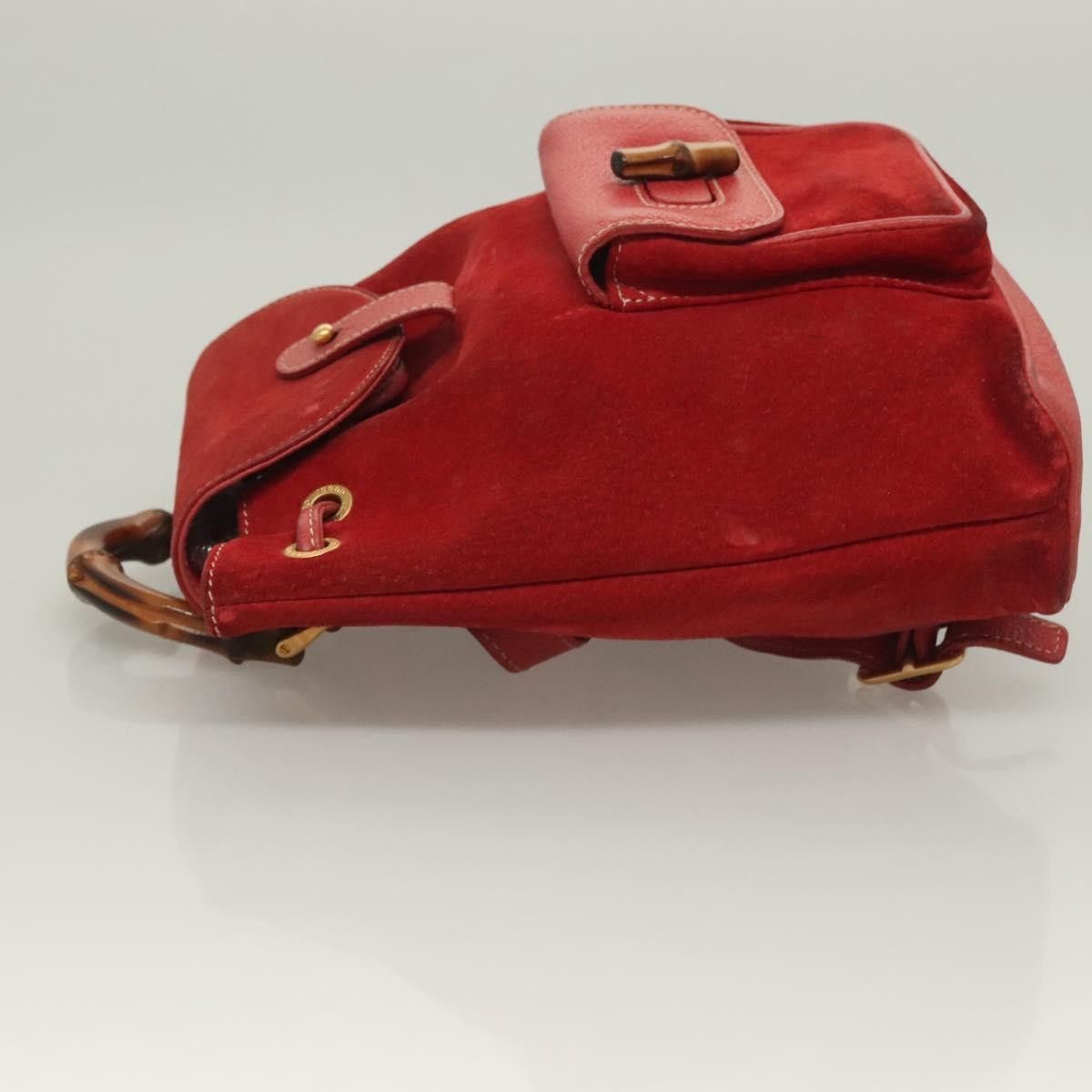 Gucci Gucci Vintage Bamboo Backpack Suede Size ONE SIZE - 4 Thumbnail