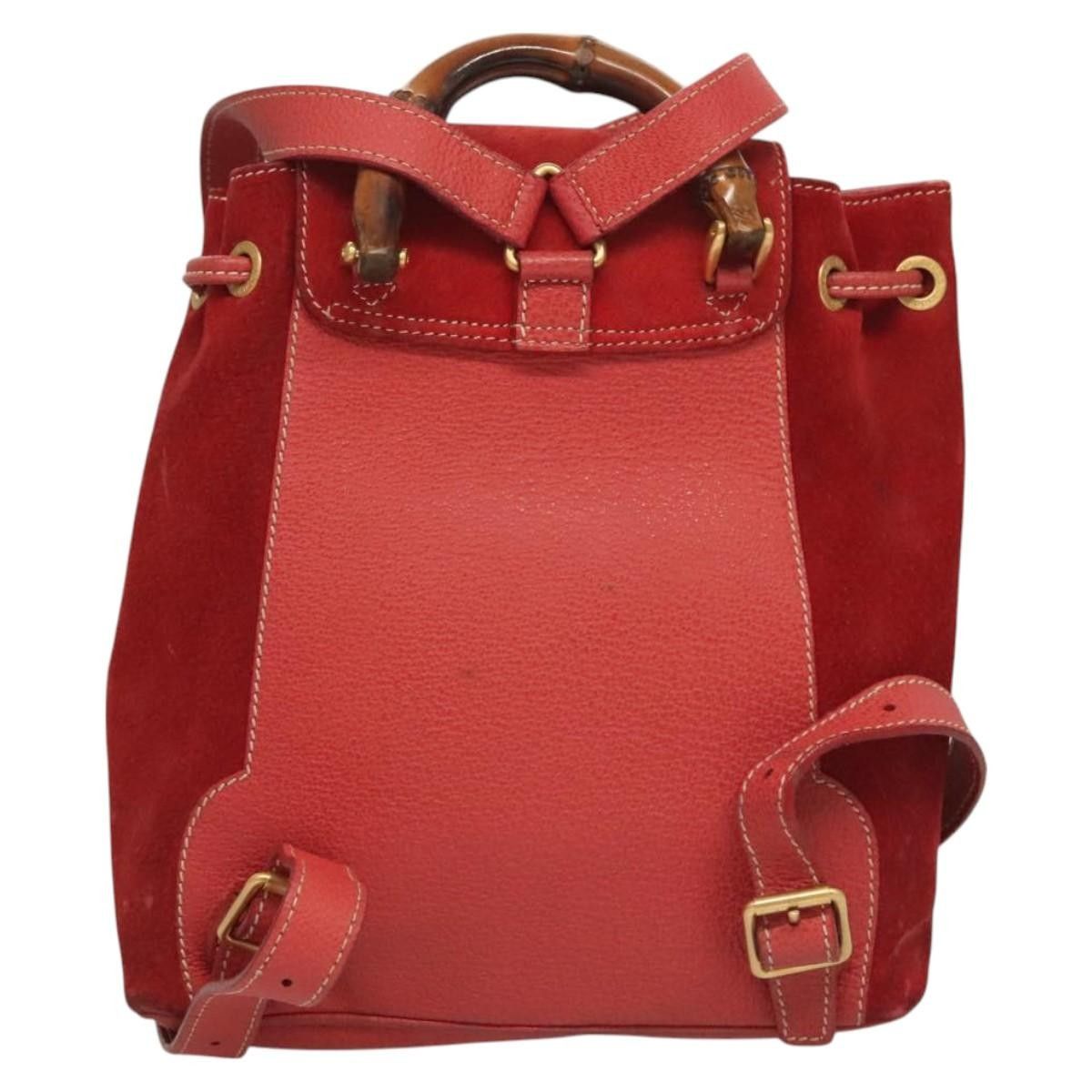 Gucci Gucci Vintage Bamboo Backpack Suede Size ONE SIZE - 2 Thumbnail