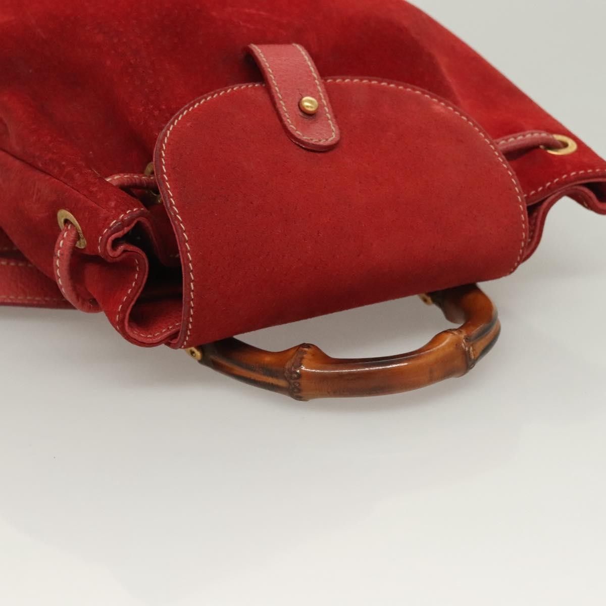 Gucci Gucci Vintage Bamboo Backpack Suede Size ONE SIZE - 14 Thumbnail