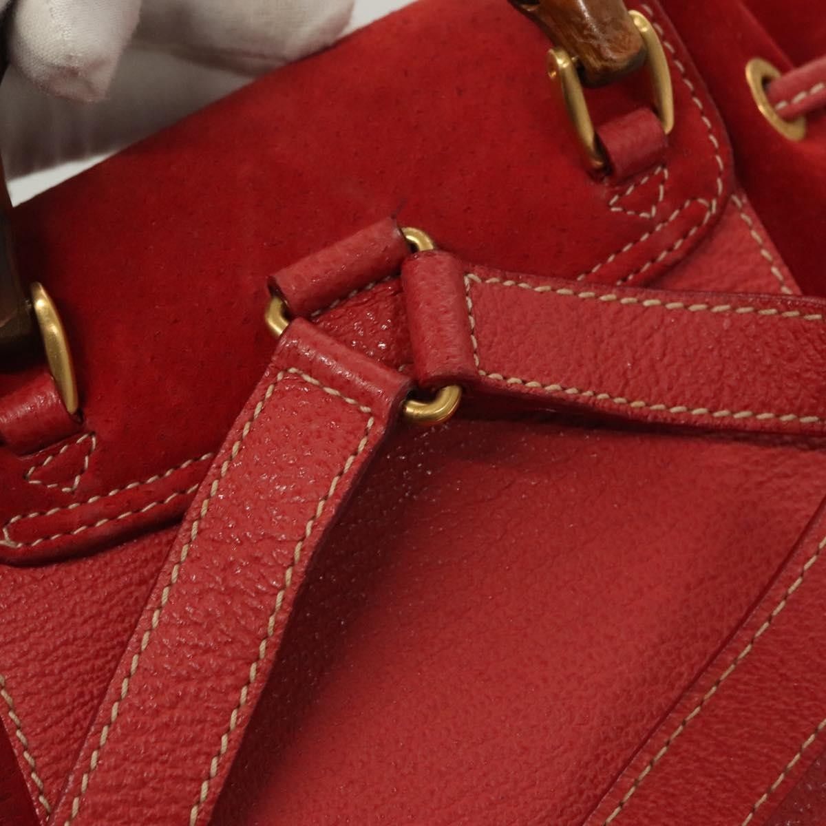 Gucci Gucci Vintage Bamboo Backpack Suede Size ONE SIZE - 19 Thumbnail
