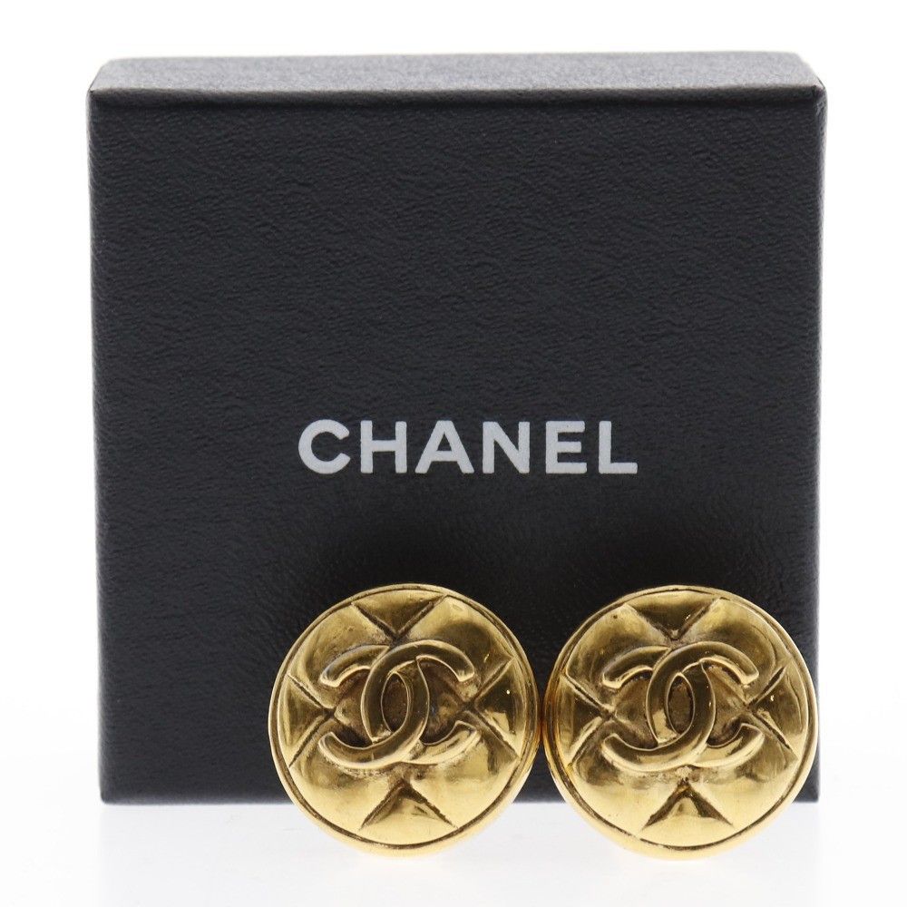 Chanel Chanel Vintage CC Quilted Round Button Clip-On Earrings Metal Size ONE SIZE - 5 Thumbnail
