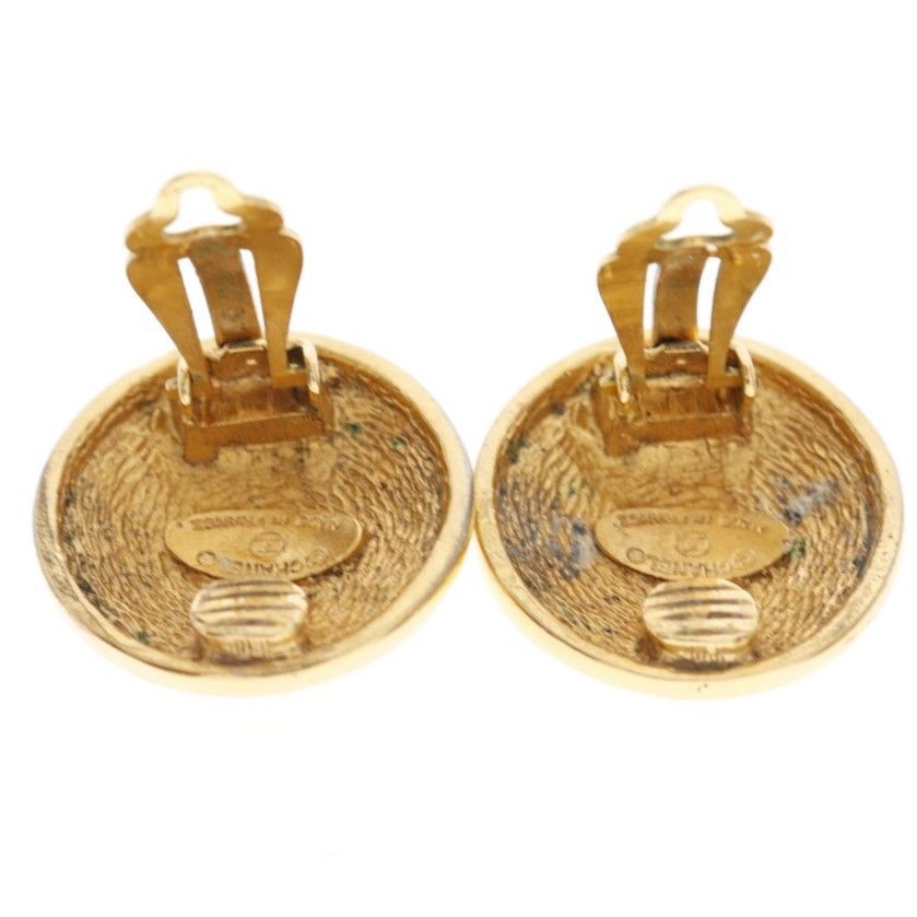 Chanel Chanel Vintage CC Quilted Round Button Clip-On Earrings Metal Size ONE SIZE - 3 Thumbnail