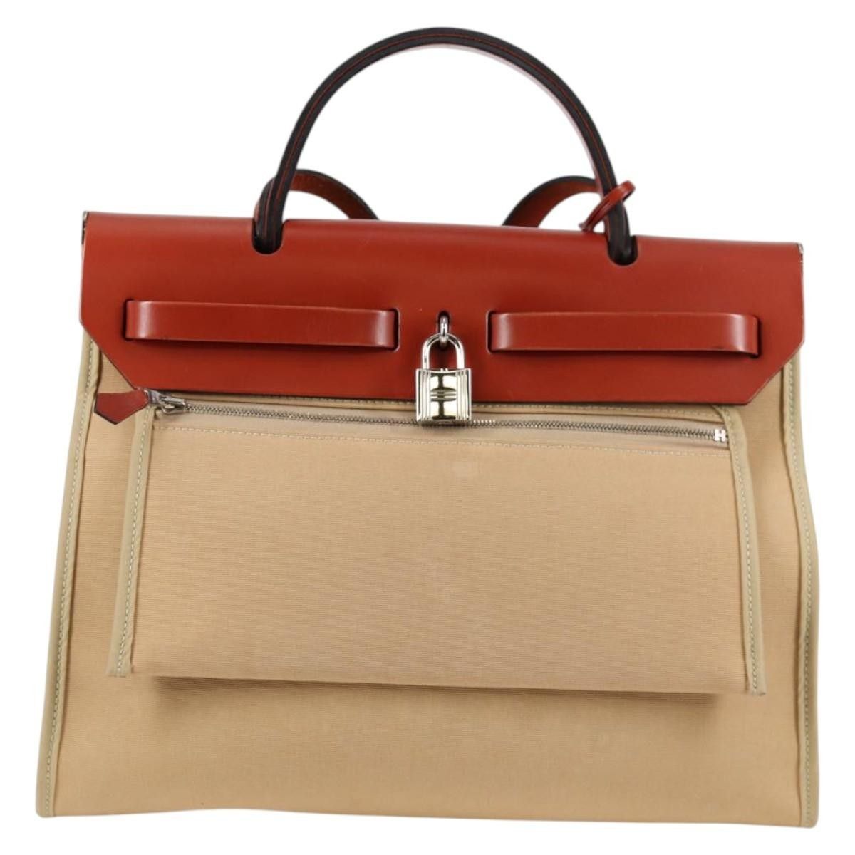 Hermes Hermes Herbag Zip Leather and Toile Size ONE SIZE - 2 Thumbnail