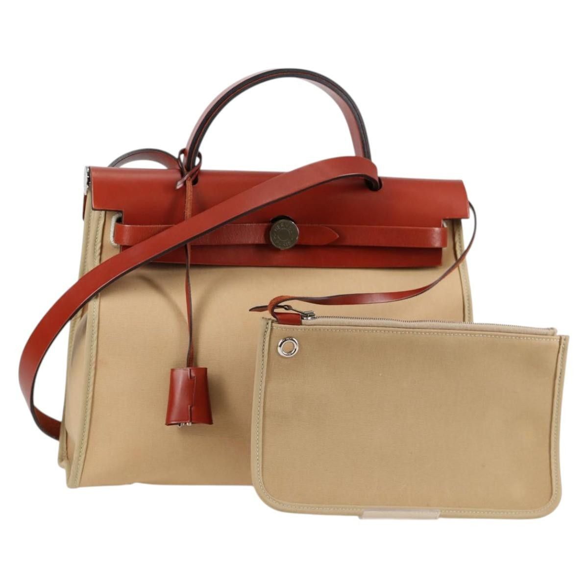 Hermes Hermes Herbag Zip Leather and Toile Size ONE SIZE - 12 Thumbnail