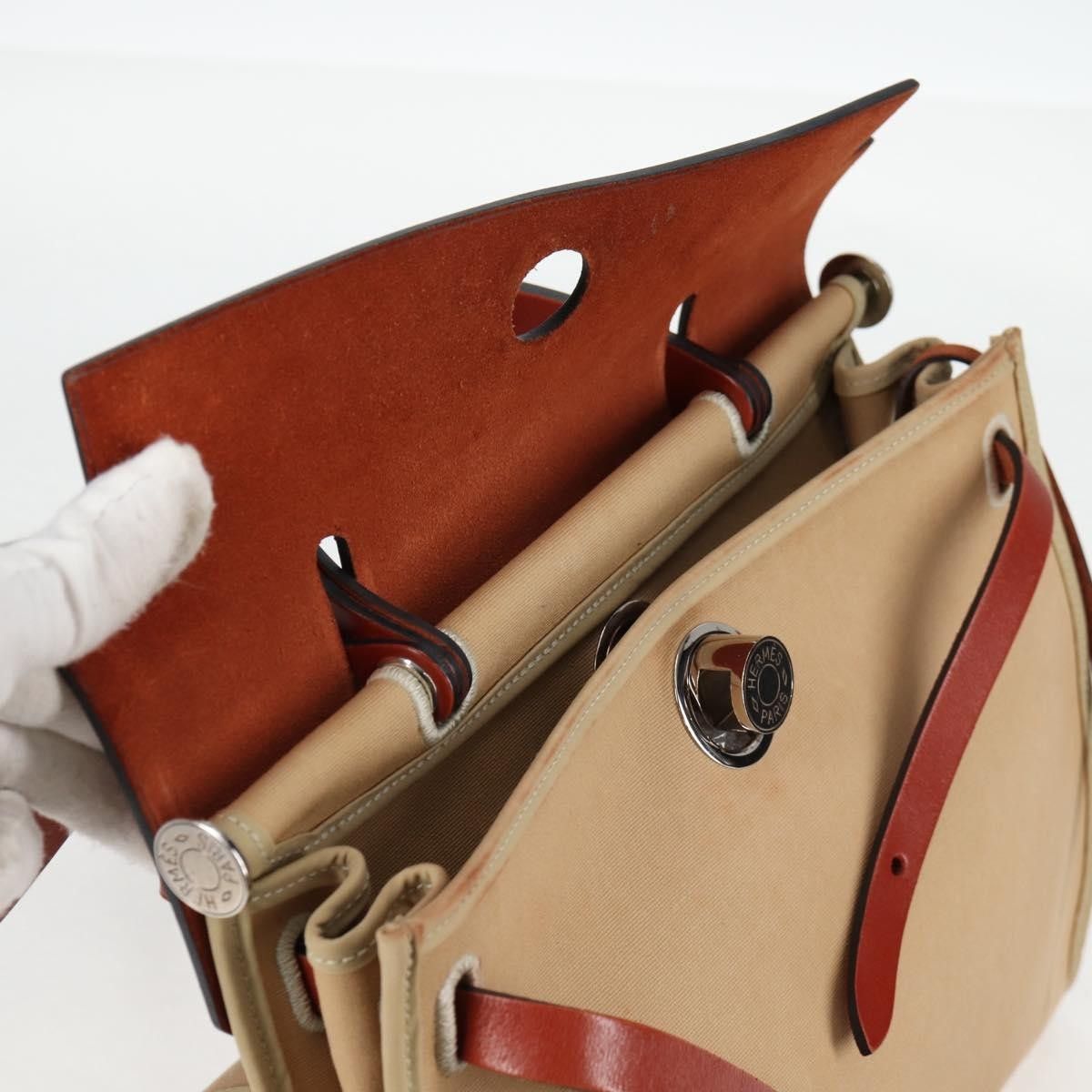 Hermes Hermes Herbag Zip Leather and Toile Size ONE SIZE - 24 Thumbnail