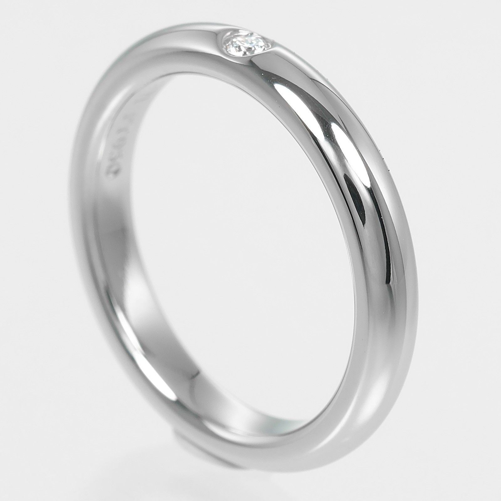 Tiffany & Co. Tiffany & Co. Elsa Peretti 1 Diamond Stacking Band Ring 950 Platinum with Diamond Size ONE SIZE - 4 Thumbnail