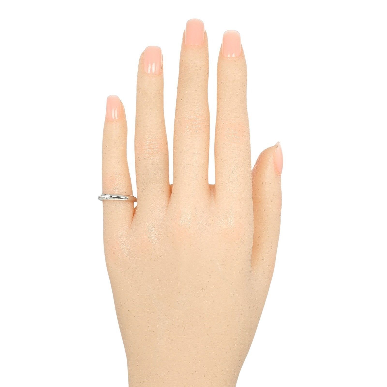 Tiffany & Co. Tiffany & Co. Elsa Peretti 1 Diamond Stacking Band Ring 950 Platinum with Diamond Size ONE SIZE - 9 Thumbnail