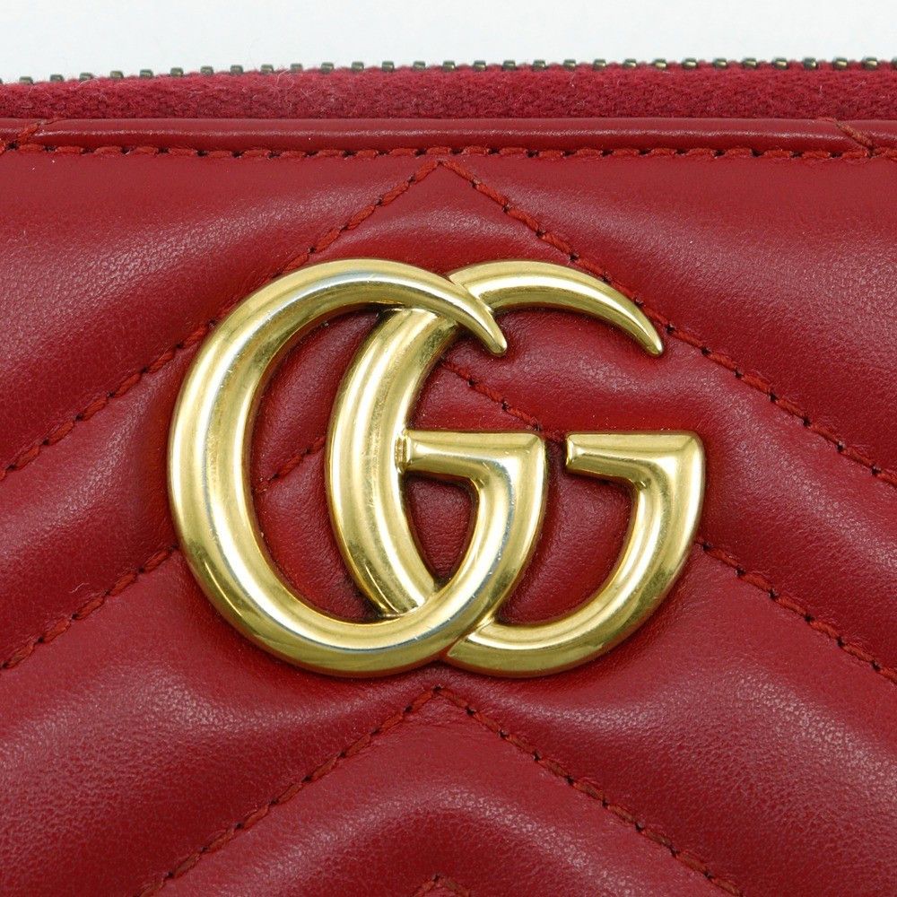 Gucci Gucci GG Marmont Zip Around Wallet Matelasse Leather Size ONE SIZE - 9 Thumbnail