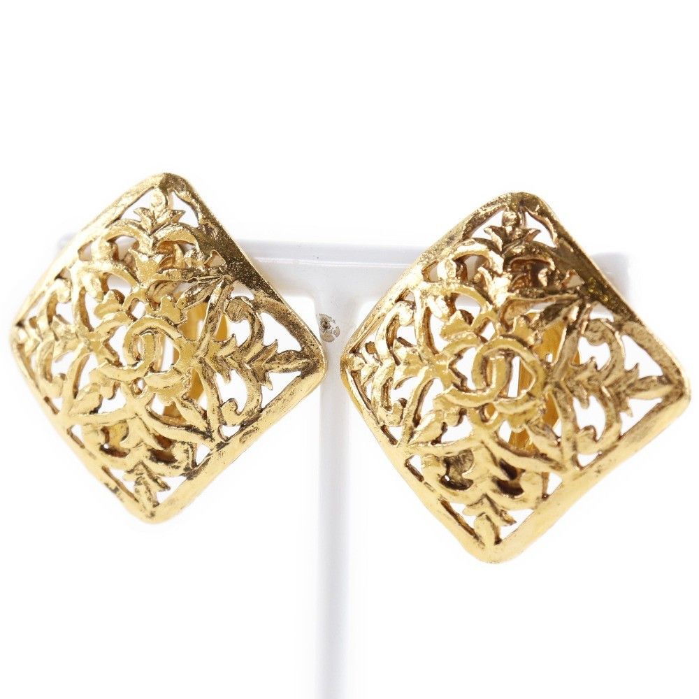 Chanel Chanel Vintage CC Square Clip-On Earrings Metal Size ONE SIZE - 2 Thumbnail