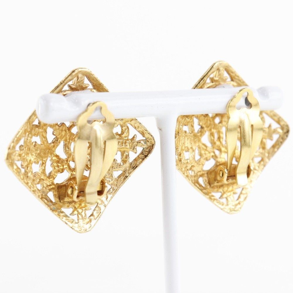 Chanel Chanel Vintage CC Square Clip-On Earrings Metal Size ONE SIZE - 3 Thumbnail