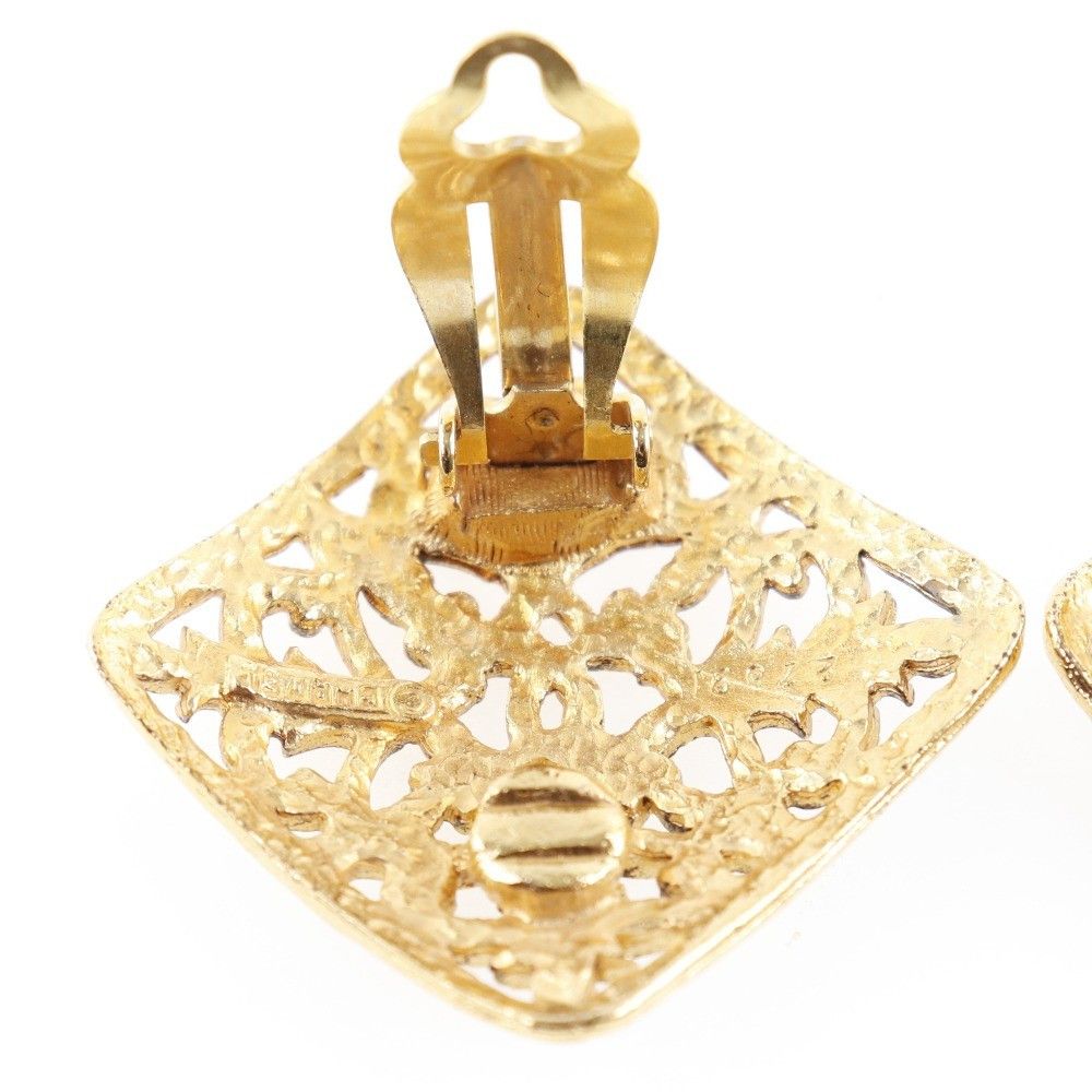 Chanel Chanel Vintage CC Square Clip-On Earrings Metal Size ONE SIZE - 4 Thumbnail