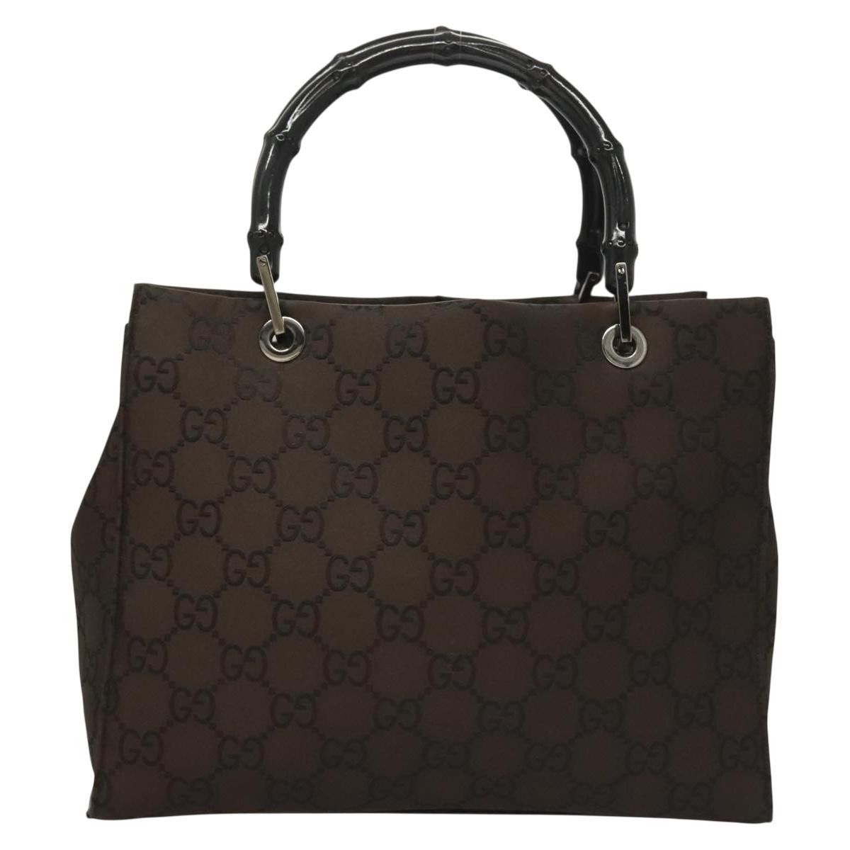 Gucci Gucci Vintage Bamboo Handle Tote GG Nylon Size ONE SIZE - 13 Thumbnail