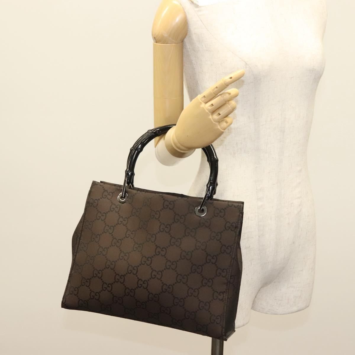 Gucci Gucci Vintage Bamboo Handle Tote GG Nylon Size ONE SIZE - 24 Thumbnail