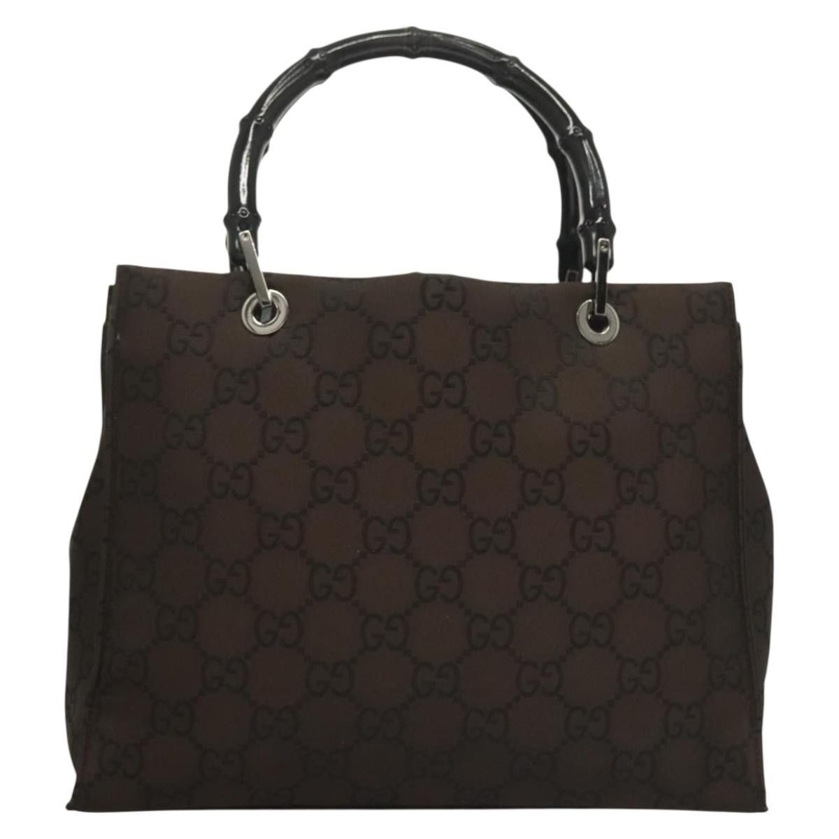 Gucci Gucci Vintage Bamboo Handle Tote GG Nylon Size ONE SIZE - 2 Thumbnail